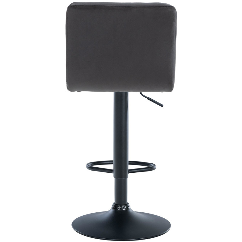 Tabouret de bar réglable en Velours Noir Métal Noir Gorlin - 4