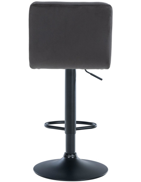Tabouret de bar réglable en Velours Noir Métal Noir Gorlin - 4