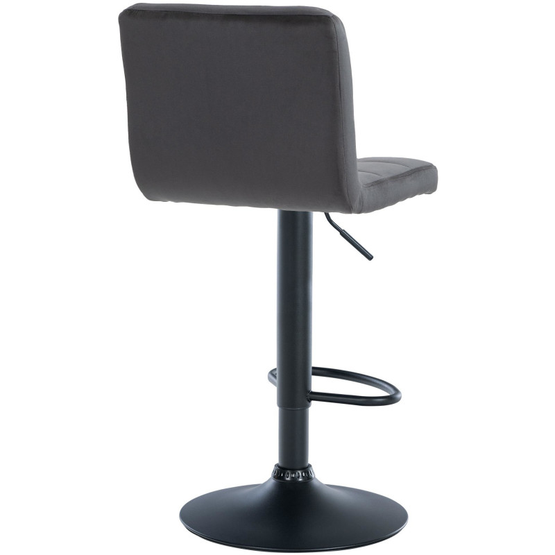 Tabouret de bar réglable en Velours Noir Métal Noir Gorlin - 5