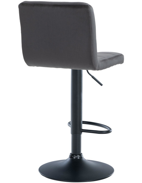 Tabouret de bar réglable en Velours Noir Métal Noir Gorlin - 5