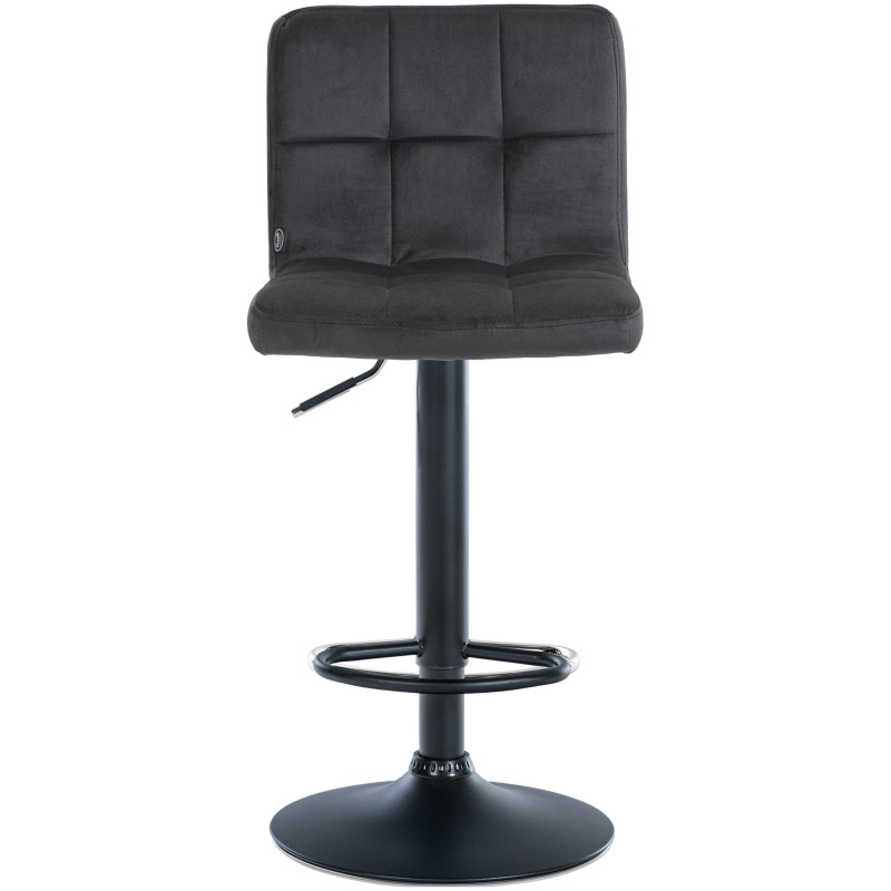 Tabouret de bar réglable en Velours Noir Métal Noir Gorlin - 7