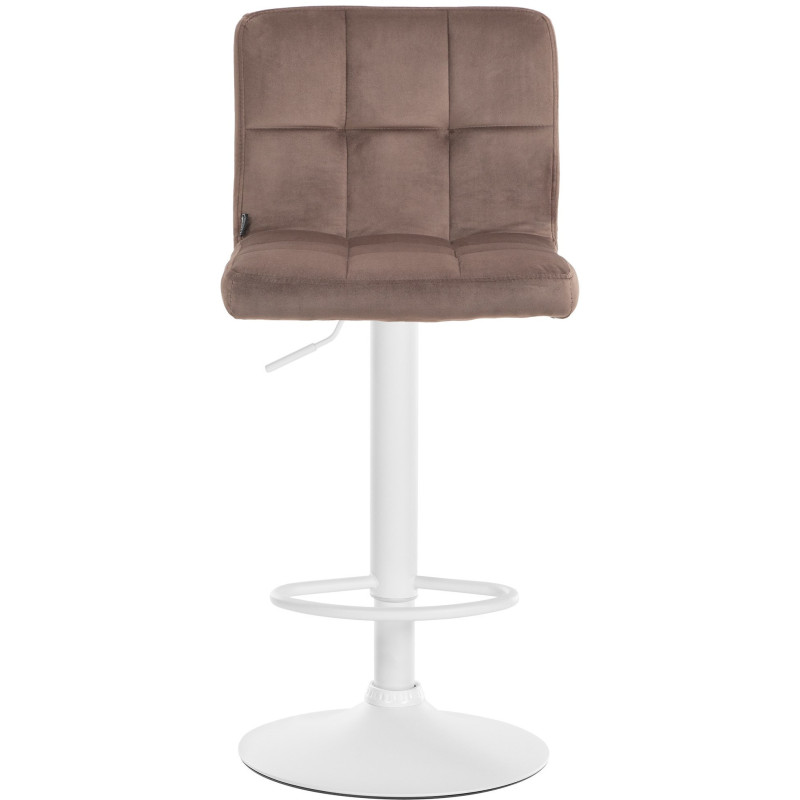 Tabouret de bar réglable en Velours Marron Métal Blanc Gorlin - 3
