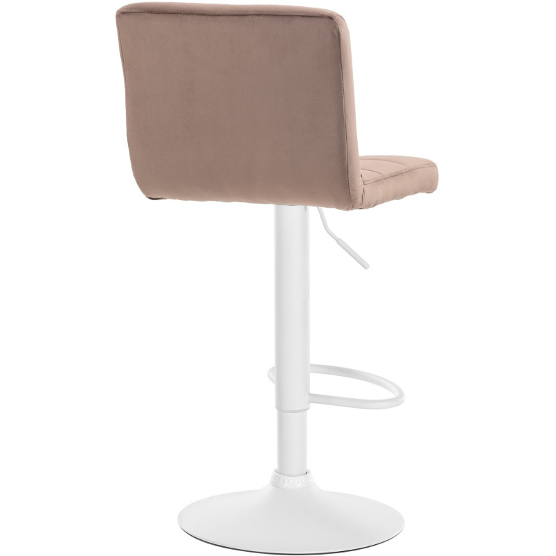 Tabouret de bar réglable en Velours Marron Métal Blanc Gorlin - 4