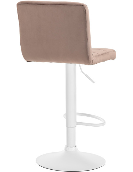 Tabouret de bar réglable en Velours Marron Métal Blanc Gorlin - 4