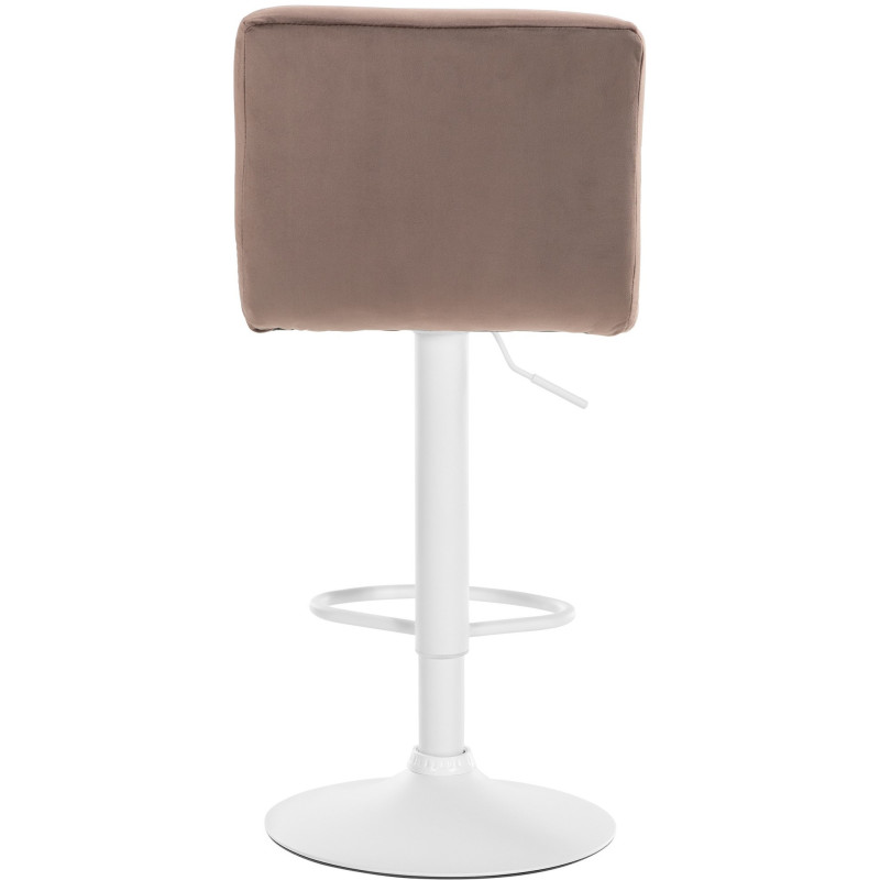 Tabouret de bar réglable en Velours Marron Métal Blanc Gorlin - 5