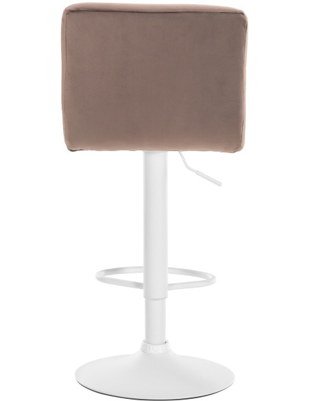 Tabouret de bar réglable en Velours Marron Métal Blanc Gorlin - 5