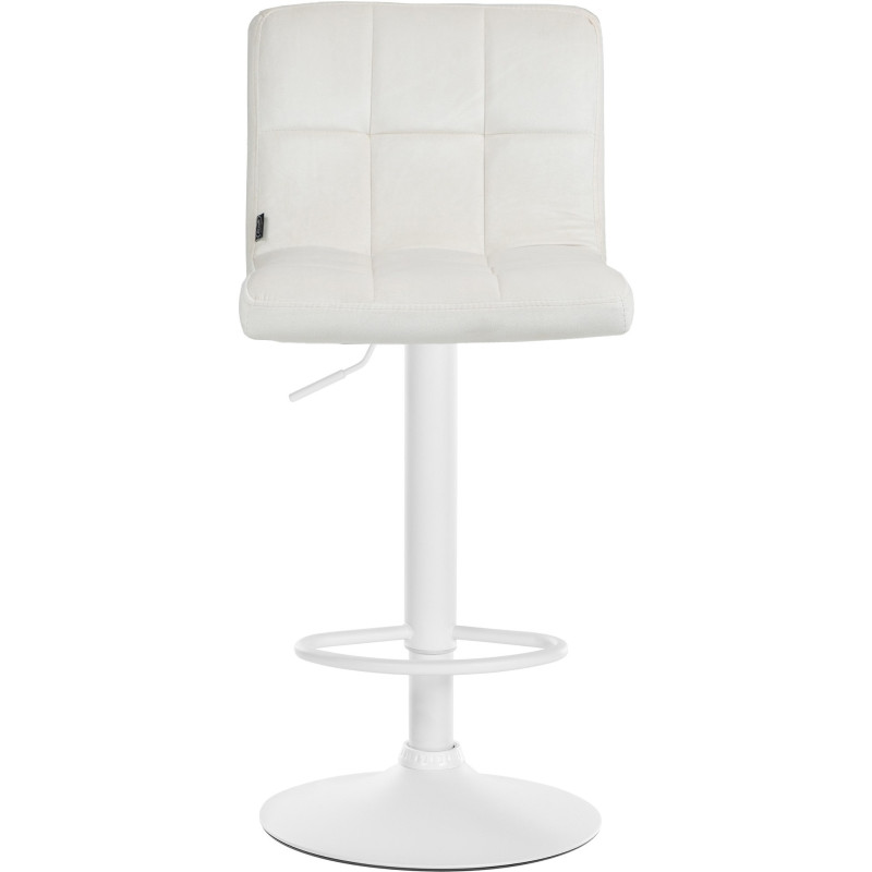 Tabouret de bar réglable en Velours Blanc crème Métal Blanc Gorlin - 3