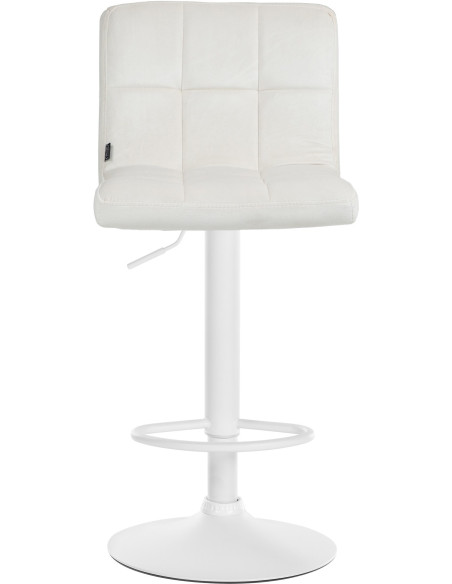 Tabouret de bar réglable en Velours Blanc crème Métal Blanc Gorlin - 3