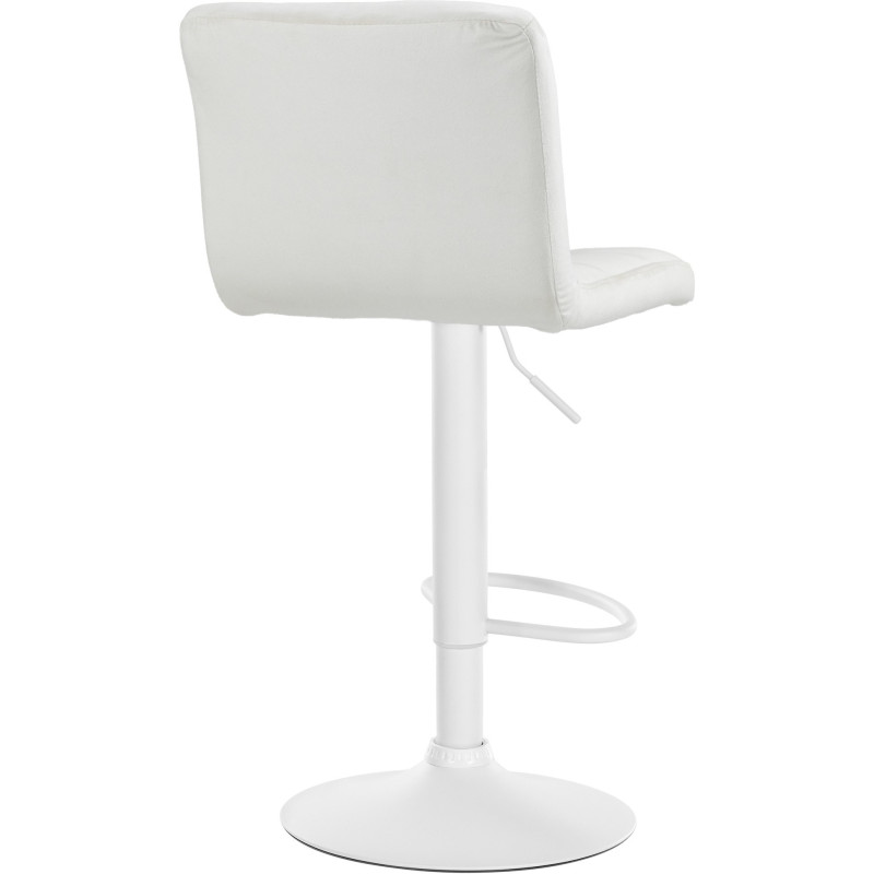 Tabouret de bar réglable en Velours Blanc crème Métal Blanc Gorlin - 4