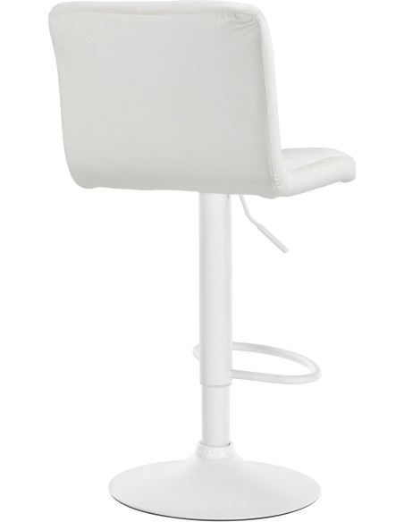 Tabouret de bar réglable en Velours Blanc crème Métal Blanc Gorlin - 4