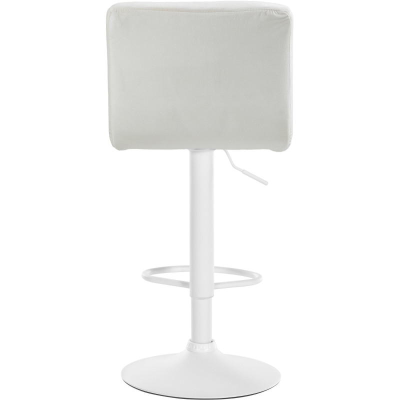 Tabouret de bar réglable en Velours Blanc crème Métal Blanc Gorlin - 5