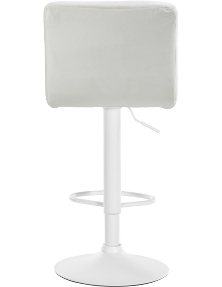 Tabouret de bar réglable en Velours Blanc crème Métal Blanc Gorlin - 5