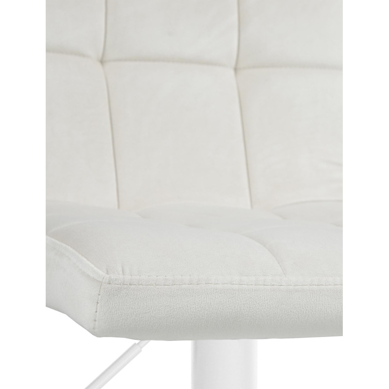 Tabouret de bar réglable en Velours Blanc crème Métal Blanc Gorlin - 6