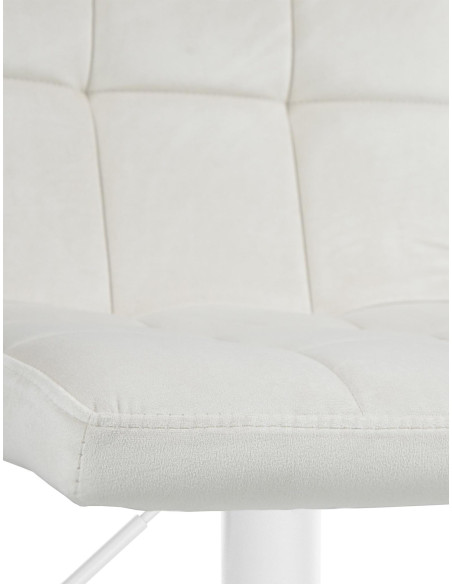 Tabouret de bar réglable en Velours Blanc crème Métal Blanc Gorlin - 6