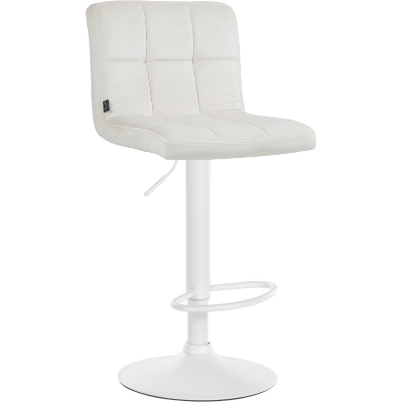 Tabouret de bar réglable en Velours Blanc crème Métal Blanc Gorlin - 1