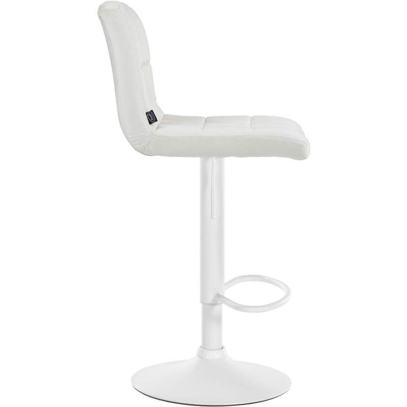 Tabouret de bar réglable en Velours Blanc crème Métal Blanc Gorlin - 2
