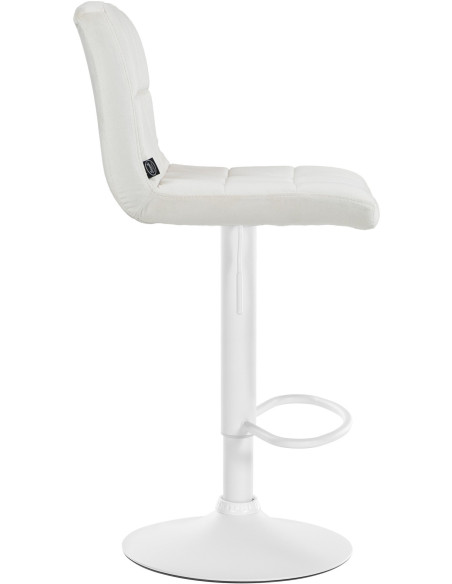 Tabouret de bar réglable en Velours Blanc crème Métal Blanc Gorlin - 2