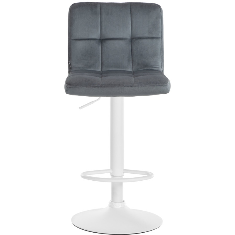 Tabouret de bar réglable en Velours Gris foncé Métal Blanc Gorlin - 2