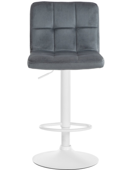Tabouret de bar réglable en Velours Gris foncé Métal Blanc Gorlin - 2