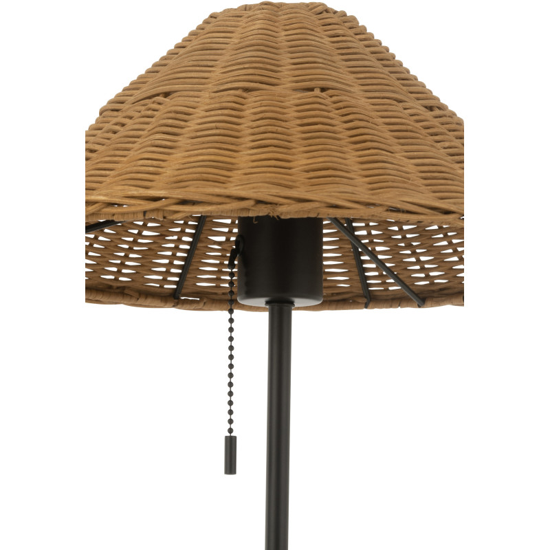 Lampe à poser en Rotin Naturel Métal Noir Elliott - 6