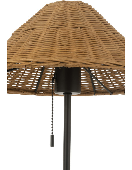 Lampe à poser en Rotin Naturel Métal Noir Elliott - 6