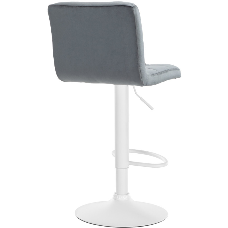 Tabouret de bar réglable en Velours Gris foncé Métal Blanc Gorlin - 4