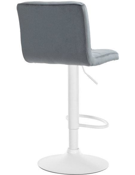 Tabouret de bar réglable en Velours Gris foncé Métal Blanc Gorlin - 4