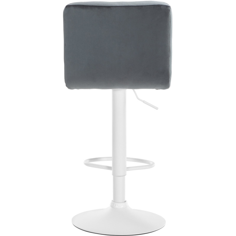 Tabouret de bar réglable en Velours Gris foncé Métal Blanc Gorlin - 5