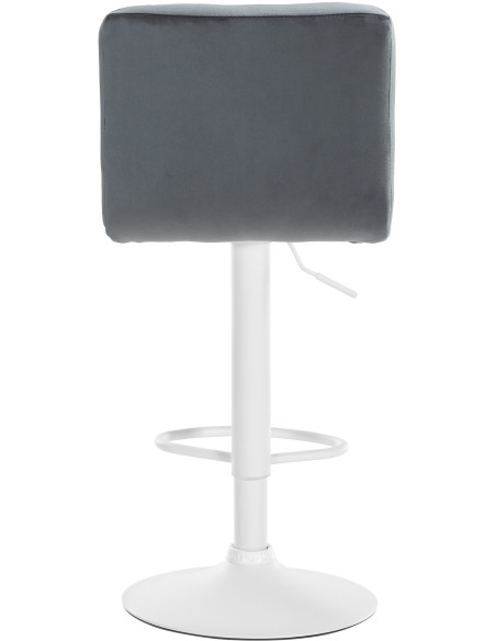 Tabouret de bar réglable en Velours Gris foncé Métal Blanc Gorlin - 5