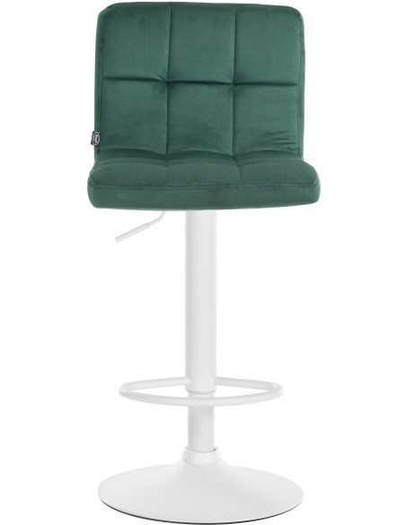 Tabouret de bar réglable en Velours Vert Métal Blanc Gorlin - 2