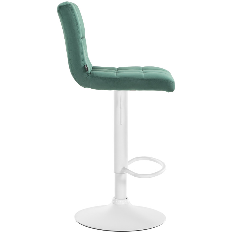 Tabouret de bar réglable en Velours Vert Métal Blanc Gorlin - 3