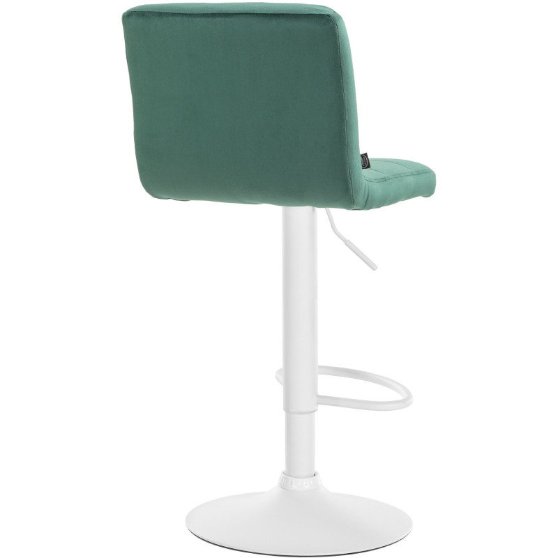Tabouret de bar réglable en Velours Vert Métal Blanc Gorlin - 4