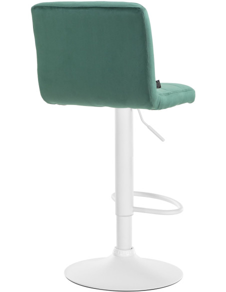 Tabouret de bar réglable en Velours Vert Métal Blanc Gorlin - 4