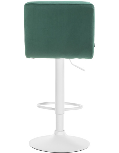 Tabouret de bar réglable en Velours Vert Métal Blanc Gorlin - 5