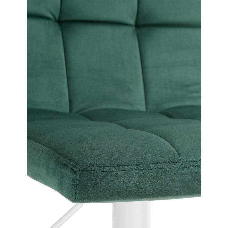 Tabouret de bar réglable en Velours Vert Métal Blanc Gorlin - 6