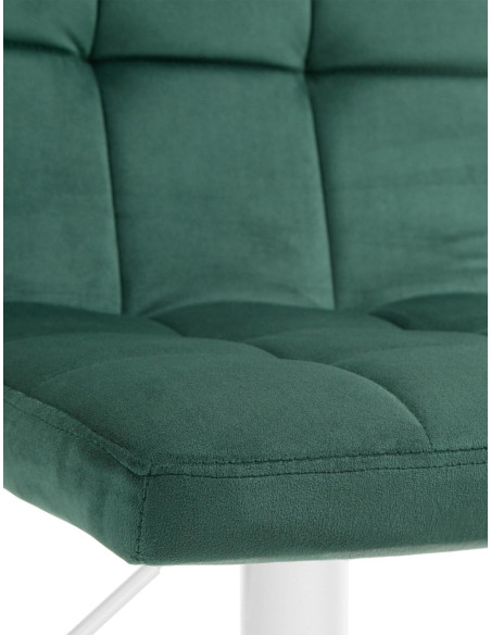 Tabouret de bar réglable en Velours Vert Métal Blanc Gorlin - 6