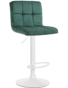 Tabouret de bar réglable en Velours Vert Métal Blanc Gorlin - 1