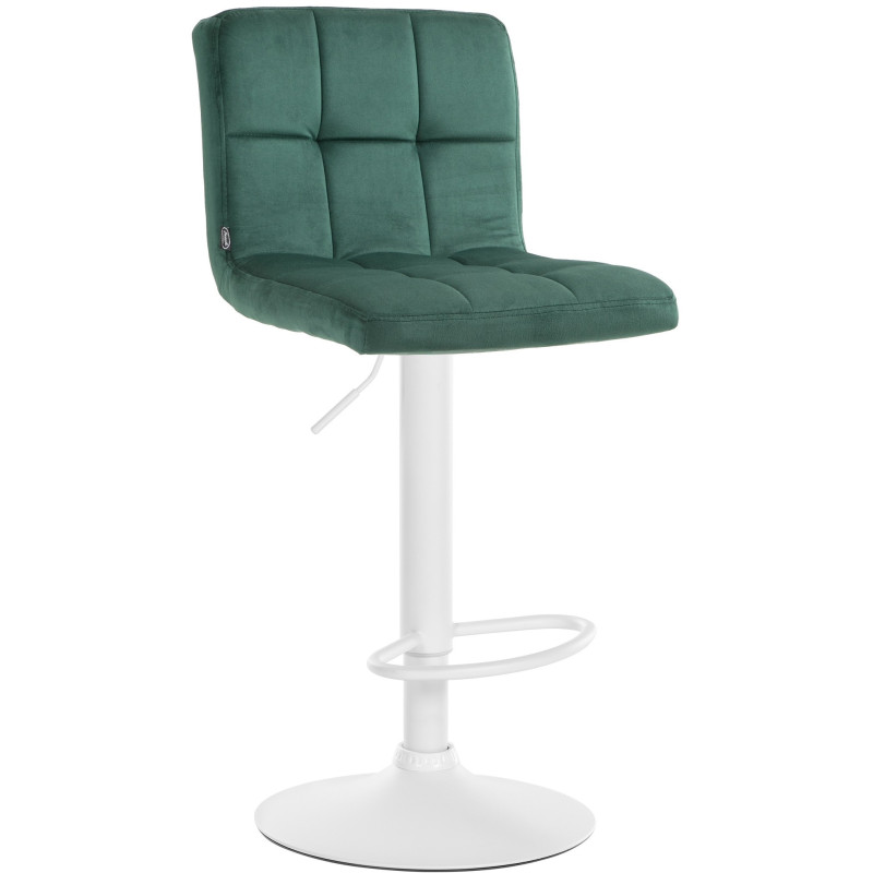 Tabouret de bar réglable en Velours Vert Métal Blanc Gorlin - 1
