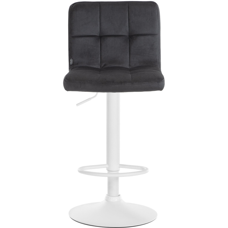 Tabouret de bar réglable en Velours Noir Métal Blanc Gorlin - 2