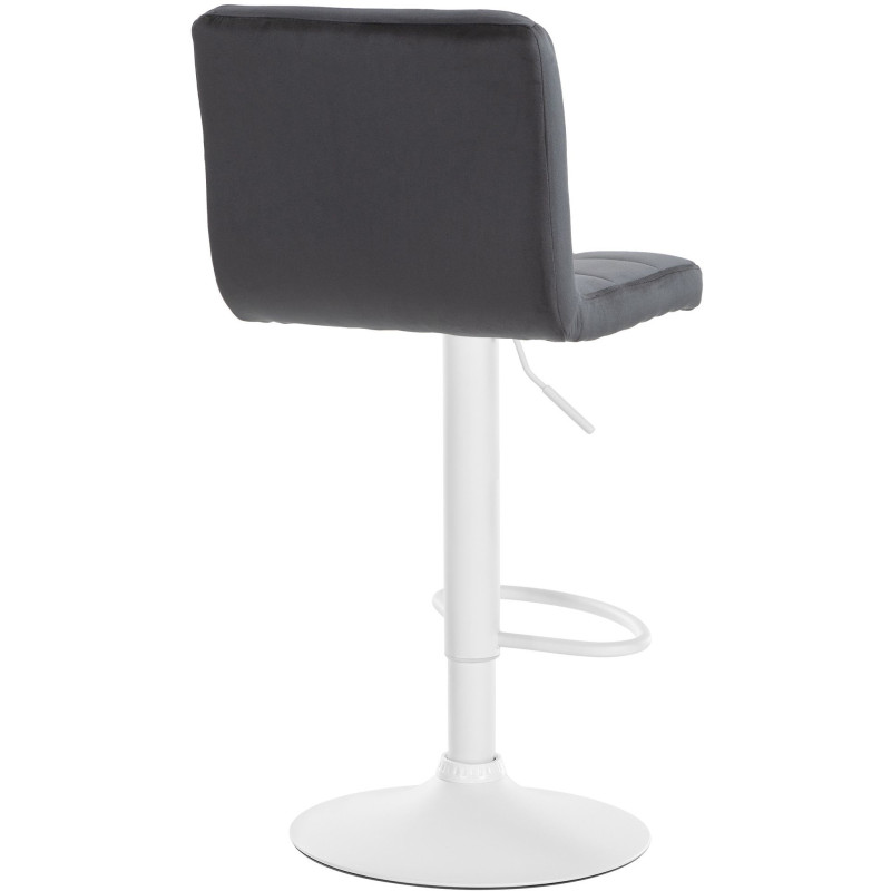 Tabouret de bar réglable en Velours Noir Métal Blanc Gorlin - 3