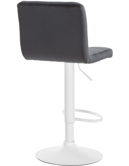 Tabouret de bar réglable en Velours Noir Métal Blanc Gorlin - 3