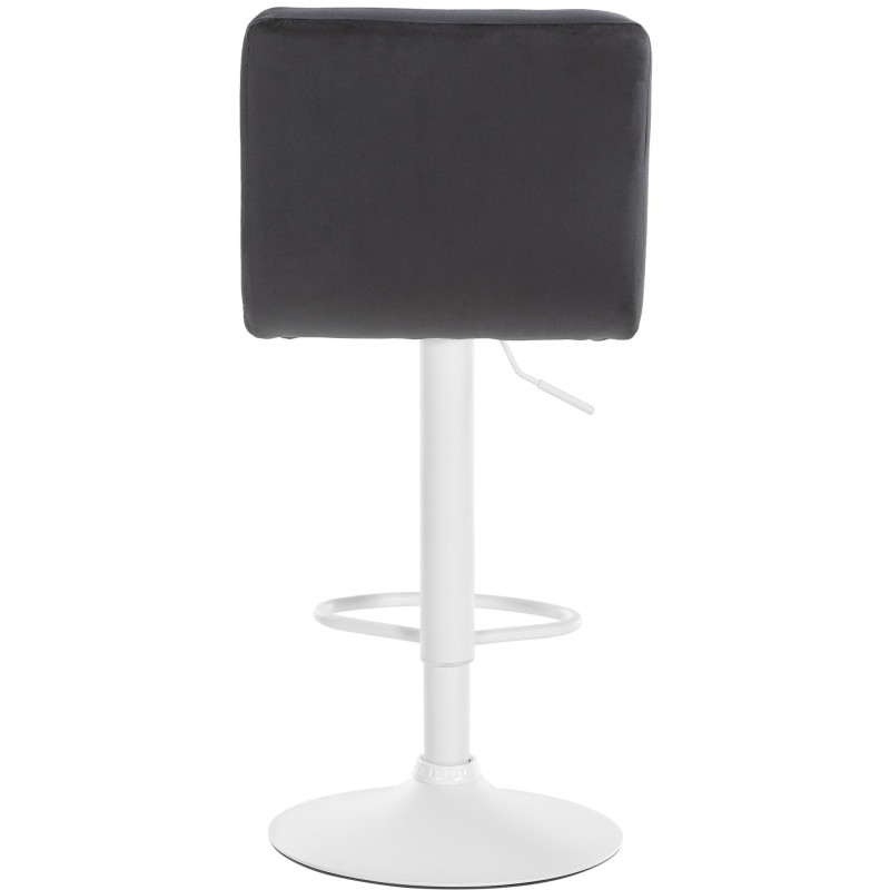 Tabouret de bar réglable en Velours Noir Métal Blanc Gorlin - 4