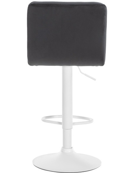 Tabouret de bar réglable en Velours Noir Métal Blanc Gorlin - 4