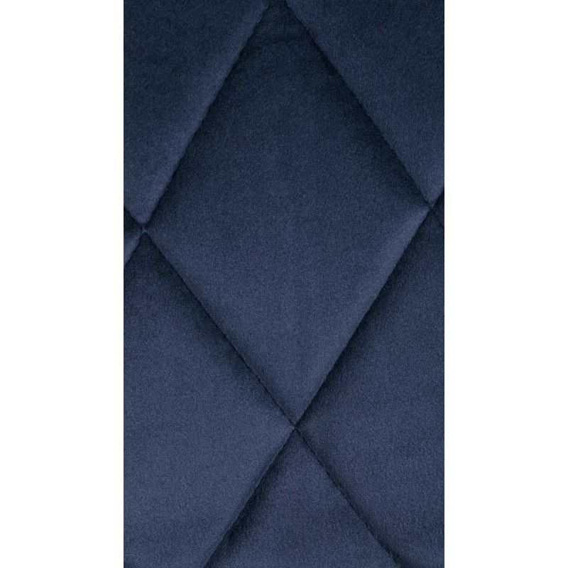 Tabouret de bar moderne chic en Velours Bleu Métal Argenté Zerion - 7