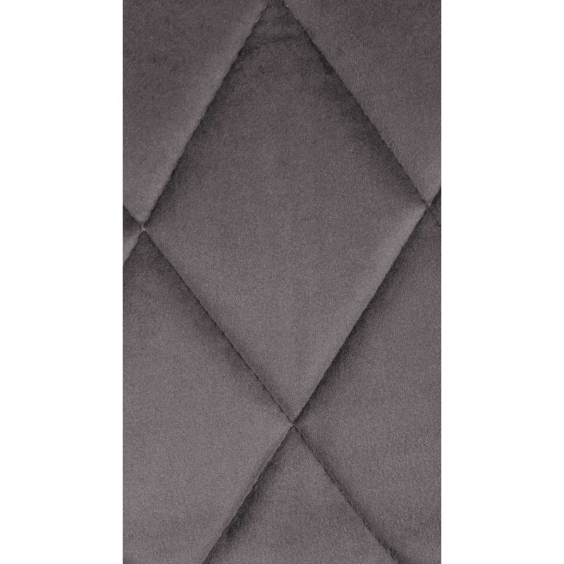 Tabouret de bar moderne chic en Velours Gris Métal Argenté Zerion - 7