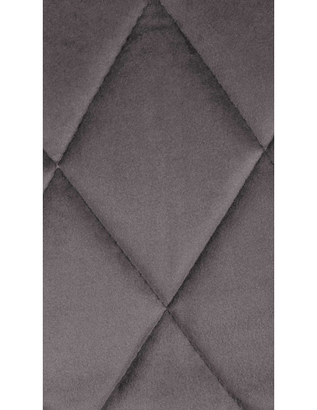 Tabouret de bar moderne chic en Velours Gris Métal Argenté Zerion - 7