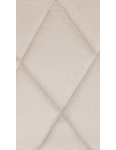 Tabouret de bar moderne chic en Velours Blanc crème Métal Argenté Zerion - 7