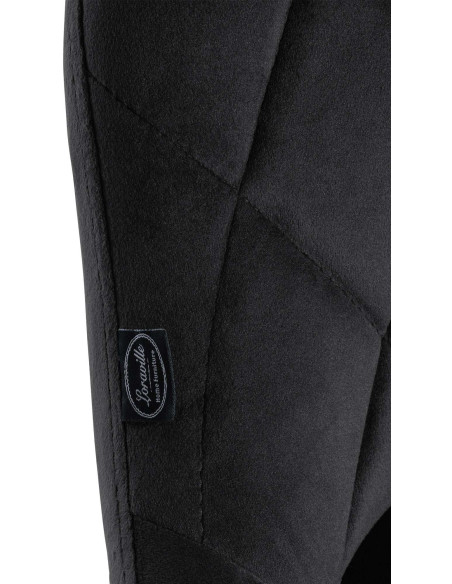 Tabouret de bar moderne chic en Velours Noir Métal Argenté Zerion - 6