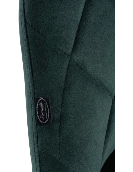 Tabouret de bar moderne chic en Velours Vert foncé Métal Argenté Zerion - 6