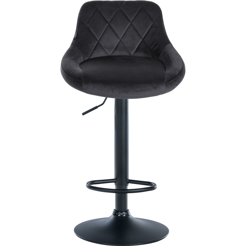 Tabouret de bar moderne chic en Velours Gris foncé Métal Noir Zerion - 2